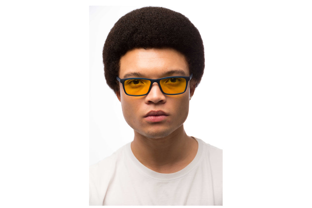 Man Wearing Hudson Light Sensitivity Glasses
